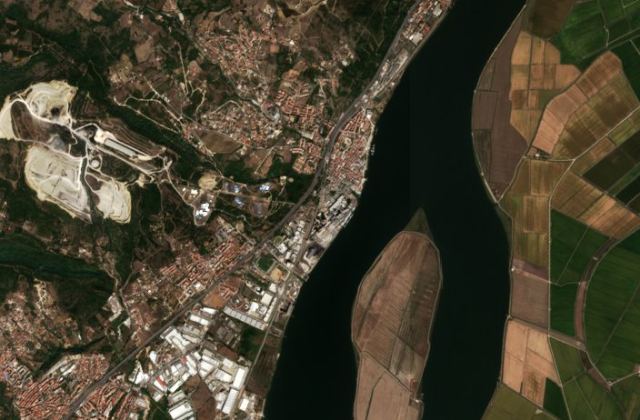 Burned area near Alhandra from space
