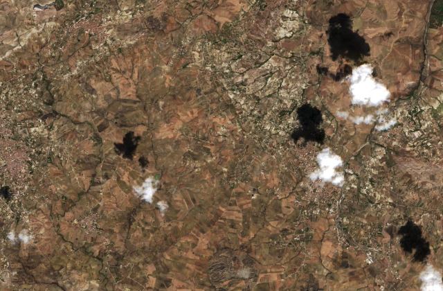 Burned area near San Biagio Platani from space