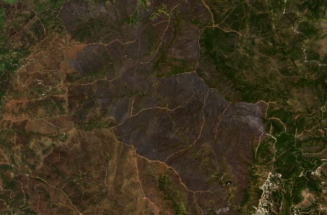 Burned area near Igualeja from space