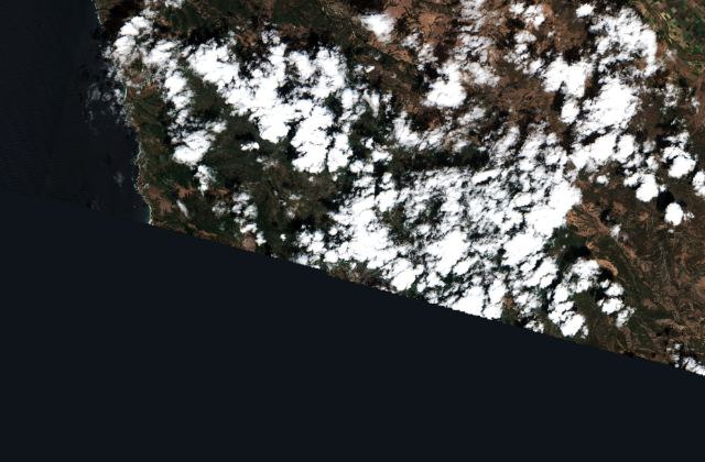 Satellite view in Big Sur, California (Timber Fire)