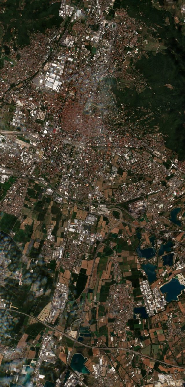 Burned area near Brescia from space