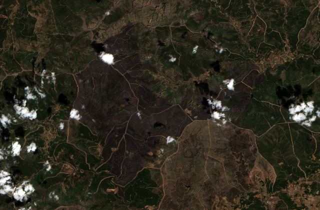 Satellite view near Casares de las Hurdes