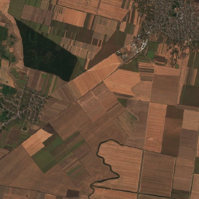 Burned area near Întorsura from space
