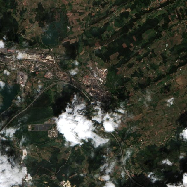 Burned area near Gijón from space