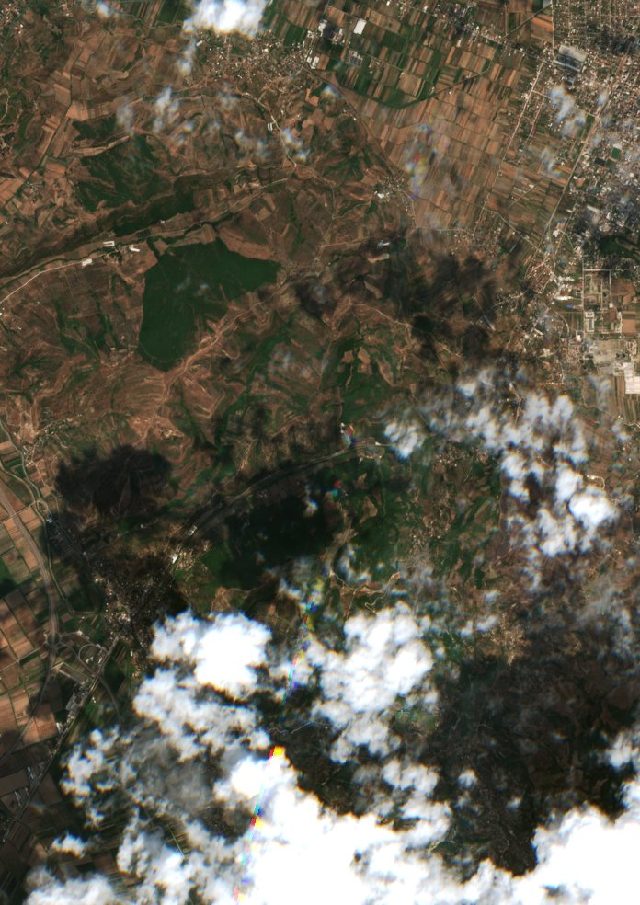 Burned area near Novoselë from space