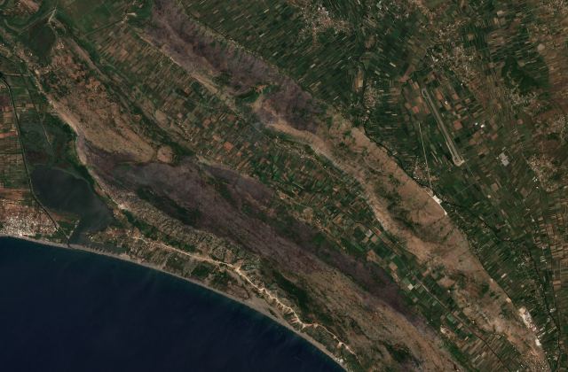Burned area near Shkodër from space