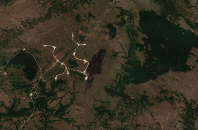 Burned area near Gračac from space