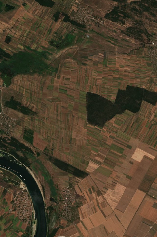 Burned area near Pătulele from space