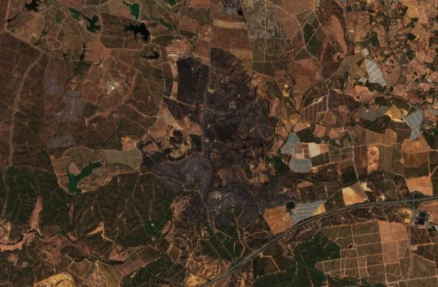 Burned area near Isla Cristina from space