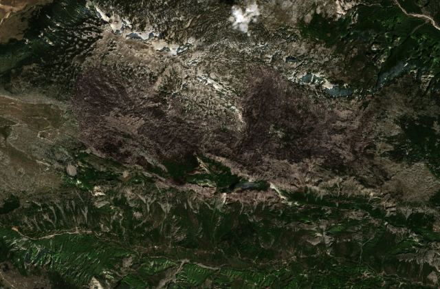 Burned area near Jablanica from space
