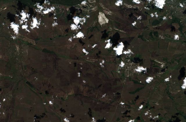 Satellite view near Lysychansk