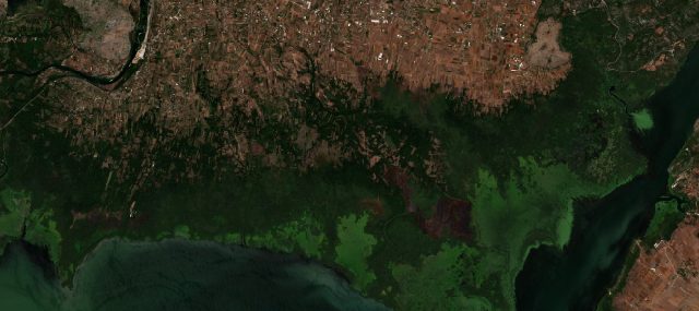 Burned area near Mataguži from space