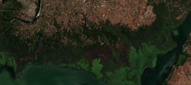 Burned area near Mataguži from space
