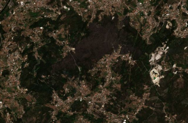 Burned area near Silva Escura from space