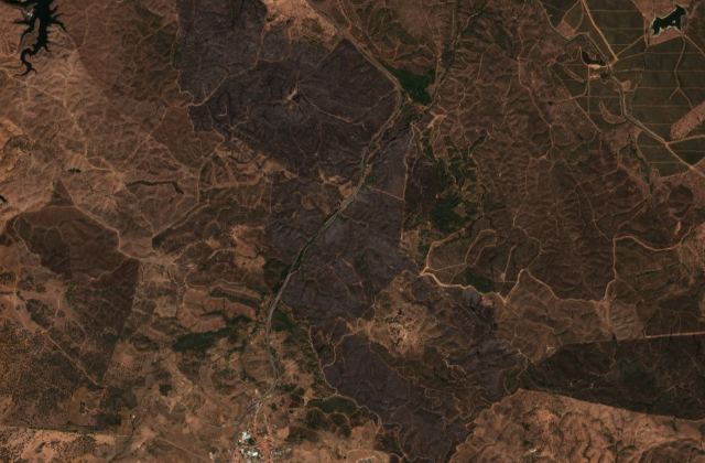 Burned area near Portel from space