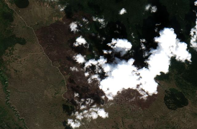 Burned area near Potoci from space