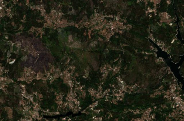 Burned area near Vieira do Minho from space