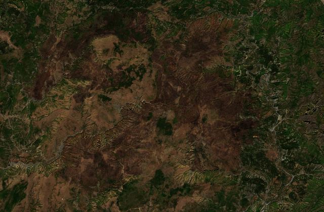 Satellite view near Pukë