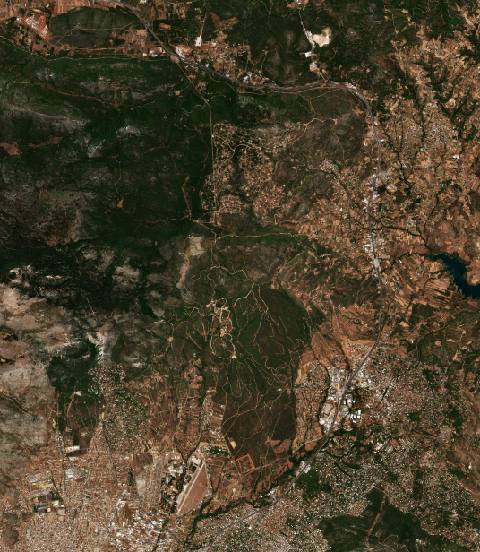 Satellite view near Ágios Stéfanos, Greece