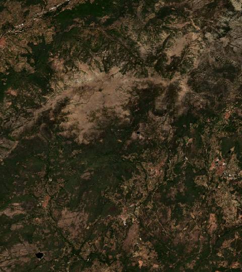 Satellite view near Aldeanueva de la Vera, Spain