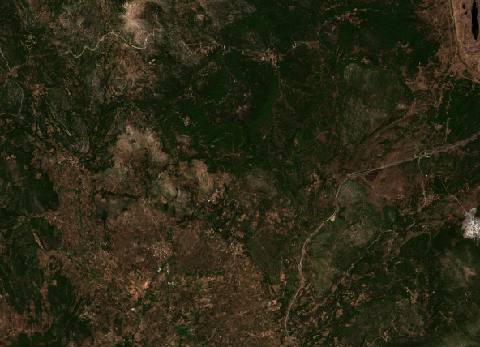 Satellite view near Andanía, Greece