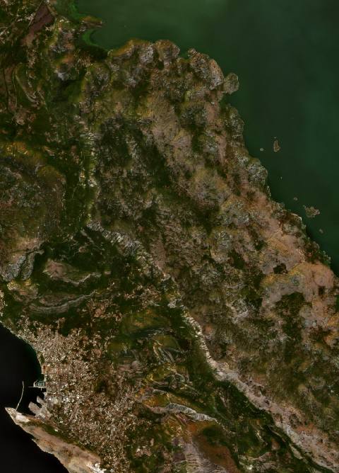Satellite view near Bar, Montenegro