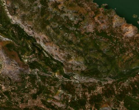 Satellite view near Bar, Montenegro