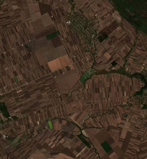 Satellite view near Bavanište, Serbia