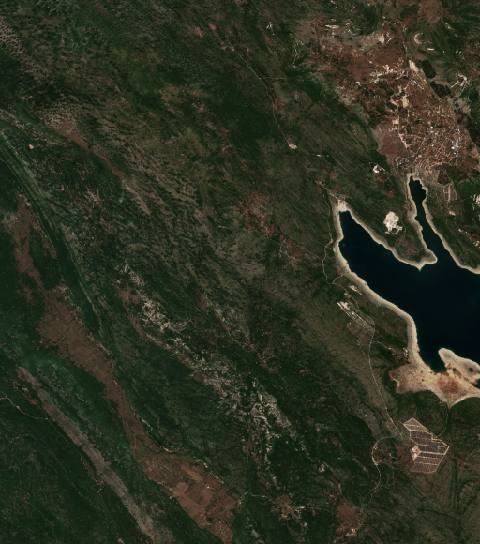 Satellite view near Bileća, Bosnia and Herzegovina