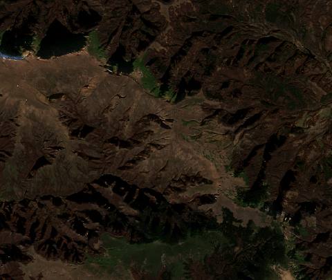 Satellite view near Chiprovtsi, Bulgaria