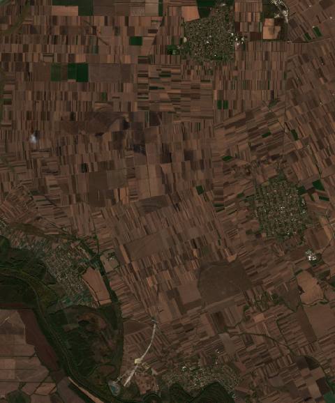Satellite view near Crepaja, Serbia