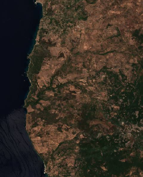 Satellite view near Cuglieri, Italy
