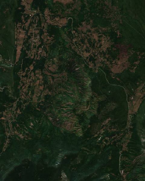 Satellite view near Drvar, Bosnia and Herzegovina
