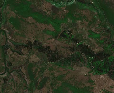 Satellite view near Drvar, Bosnia and Herzegovina