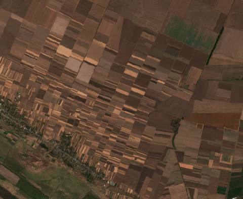 Satellite view near Fântânele, Romania