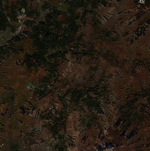 Satellite view near Fushë-Arrëz, Albania