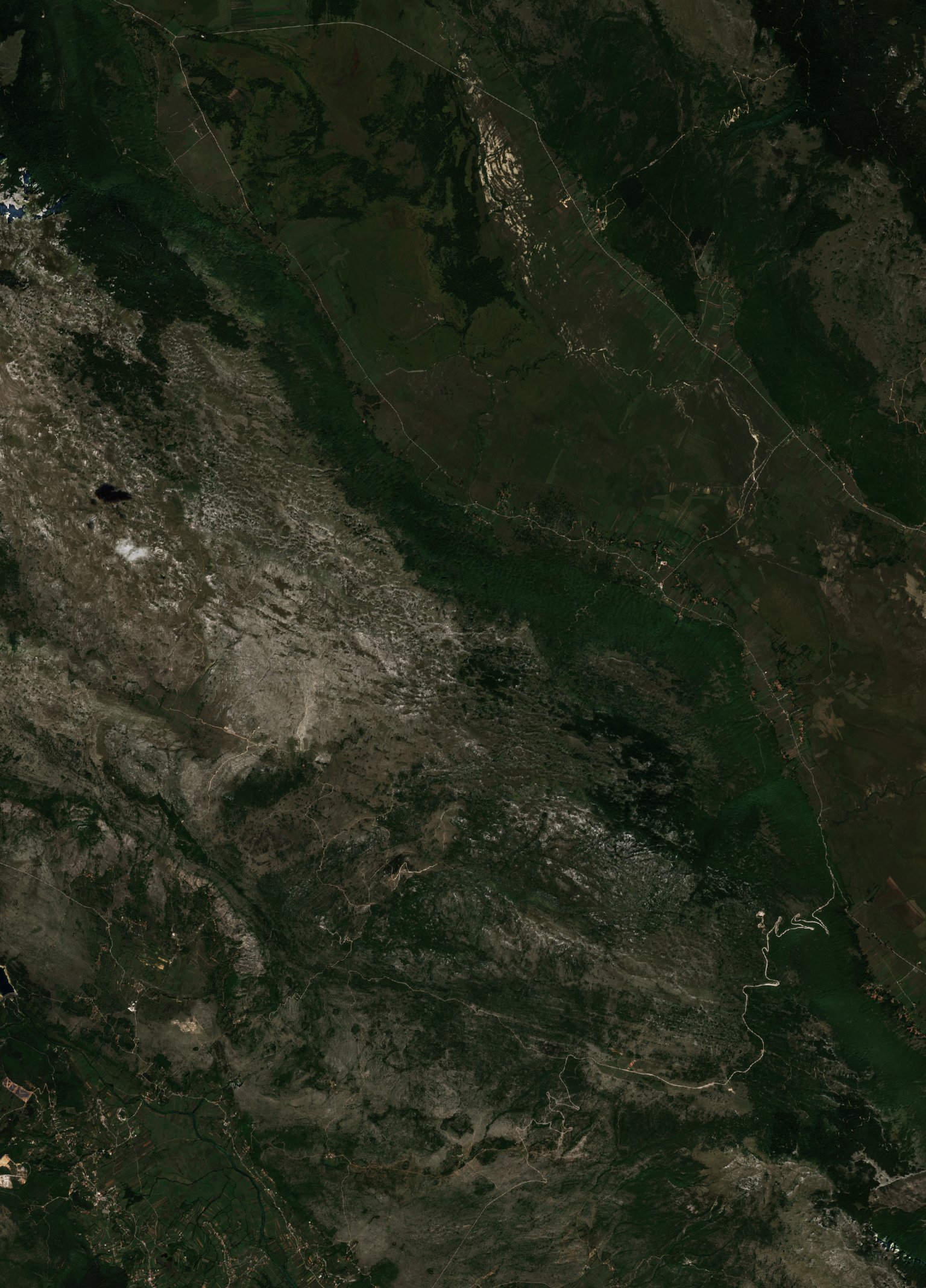 Satellite view in the hills behind Split, Croatia