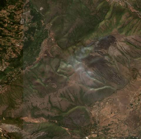 Satellite view near Jegunovce, North Macedonia