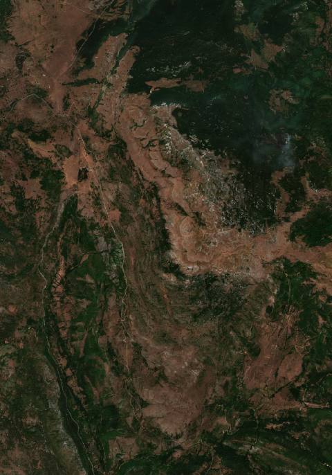 Satellite view near Knin, Croatia