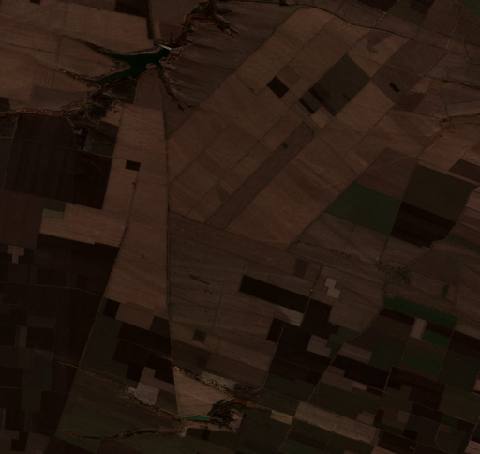 Satellite view near Kozloduy, Bulgaria