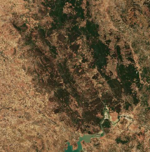 Satellite view near Ksar El Kebir, Morocco