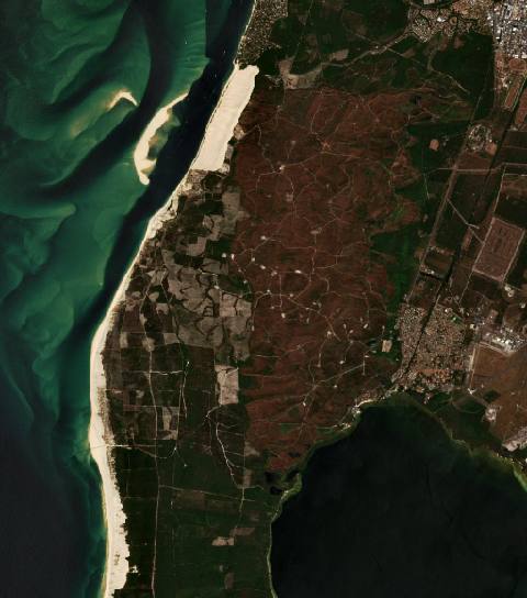 Satellite view near La Teste-de-Buch, France