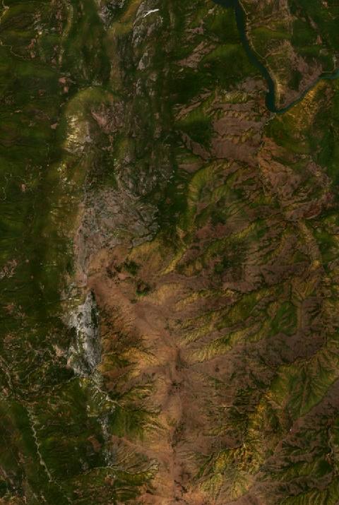 Satellite view near Laç, Albania