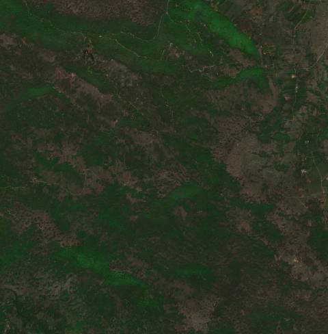Satellite view near Lički Osik, Croatia
