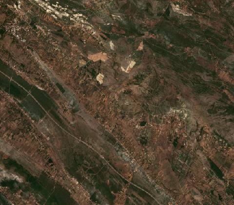 Satellite view near Lišane Ostrovičke, Croatia