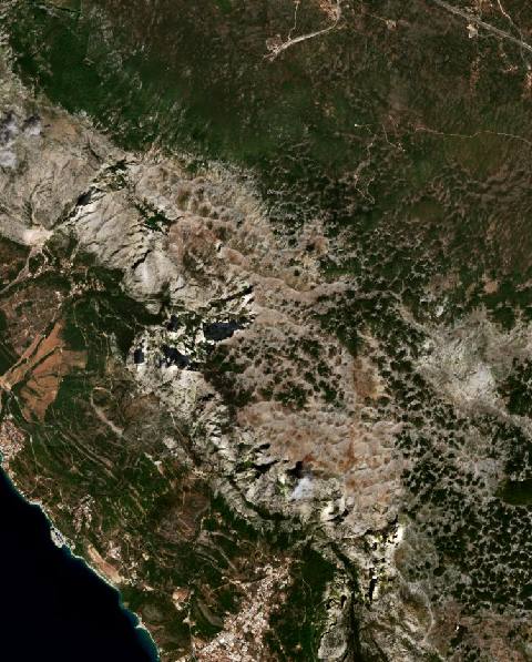 Satellite view near Makarska, Croatia
