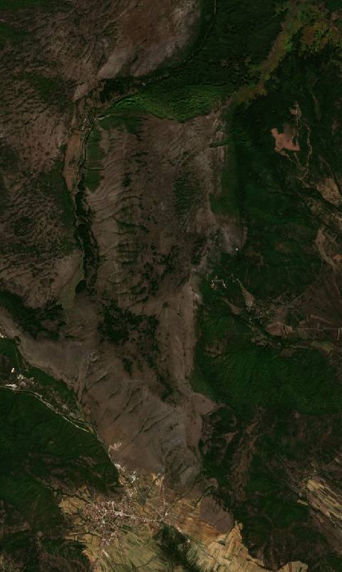 Satellite view near Makedonski Brod, North Macedonia