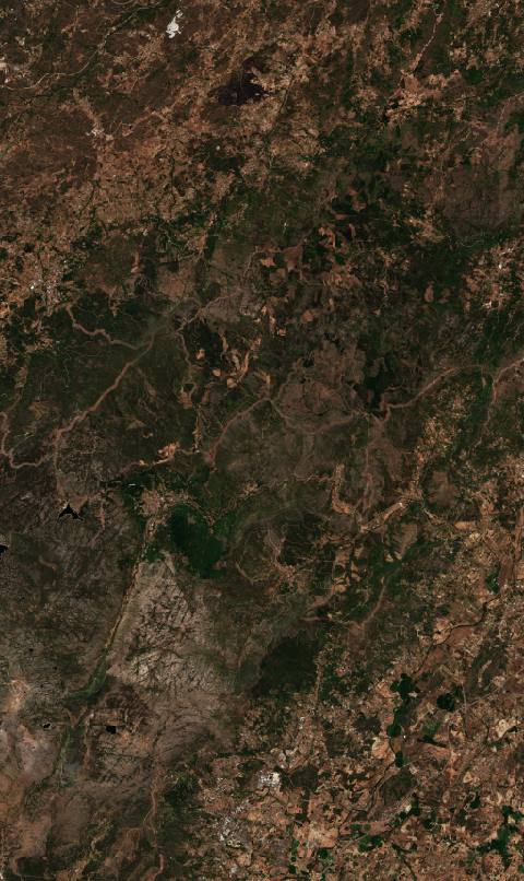 Satellite view near Manteigas, Portugal