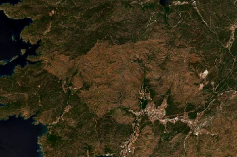 Satellite view near Marmaris, Turkey