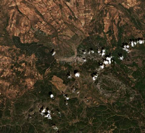 Satellite view near Monsagro, Spain